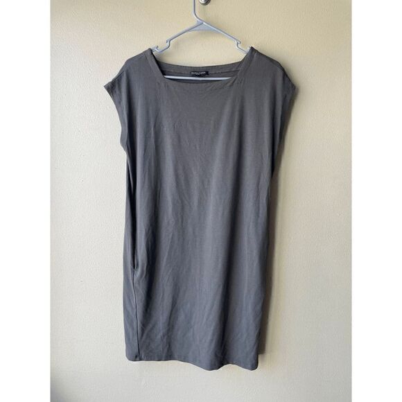Eileen Fisher Petite Grey Green Sleeveless Swing Dress with Pockets Size P Small - Picture 1 of 2
